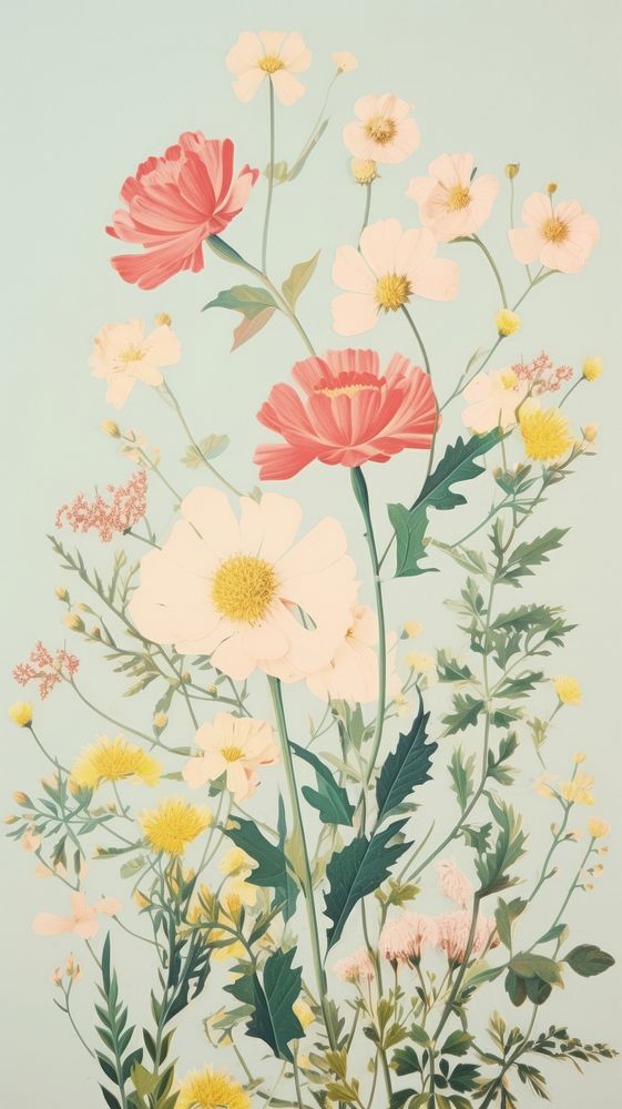 Wildflower art painting pattern.