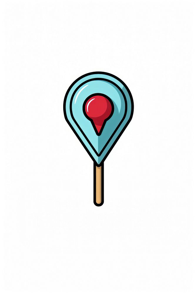 A location pin lollipop line confectionery.