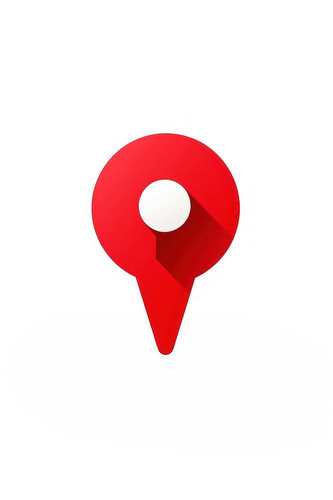 A red location pin icon symbol line logo.