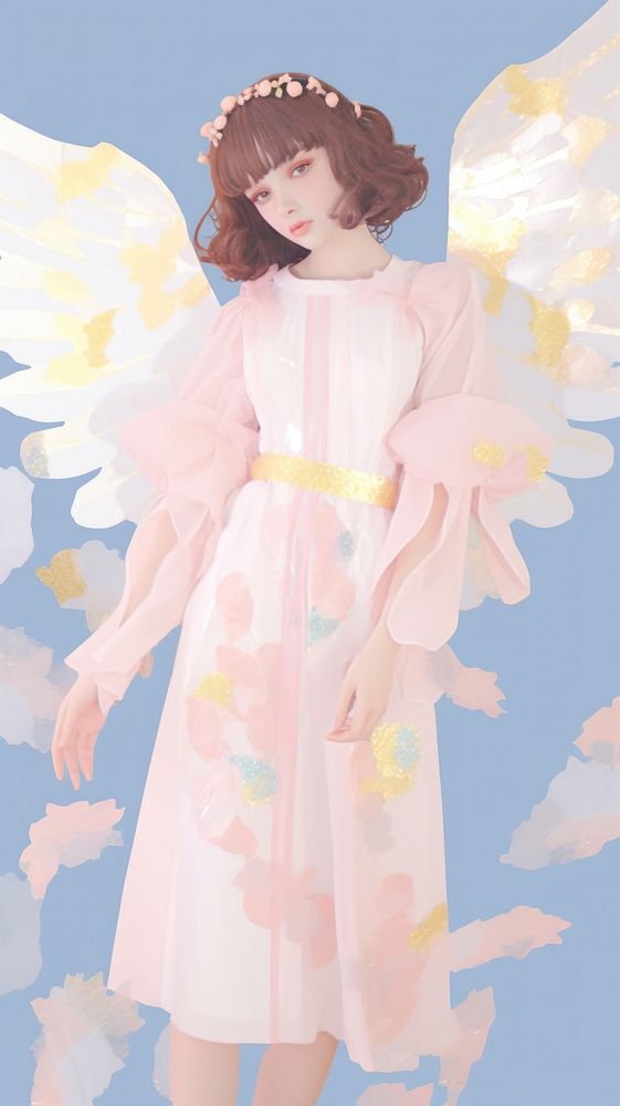 Angel anime female character fashion dress creativity.