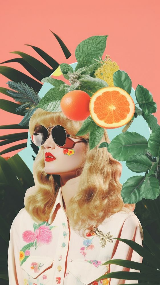 Indy pop sunglasses grapefruit portrait.