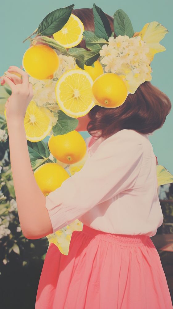 Lemon portrait flower fruit.