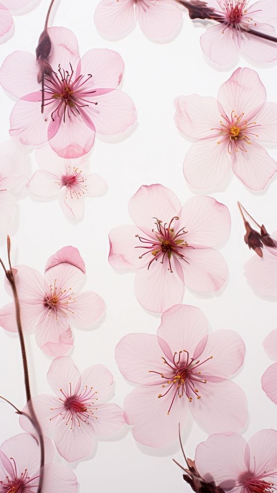 Pressed cherry blossom flowers backgrounds petal plant.