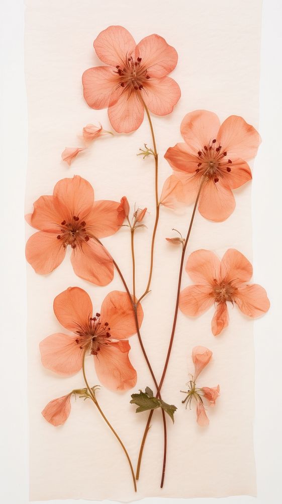 Pressed Diascia flower petal plant.