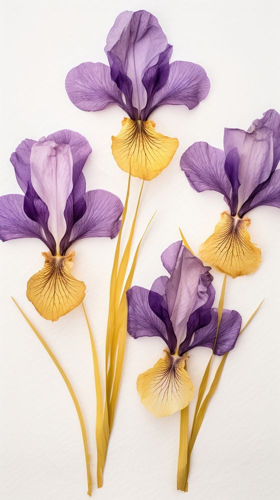 Pressed iris flower blossom purple.