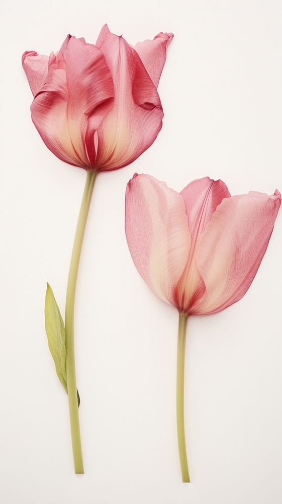Pressed tulip flower petal plant.