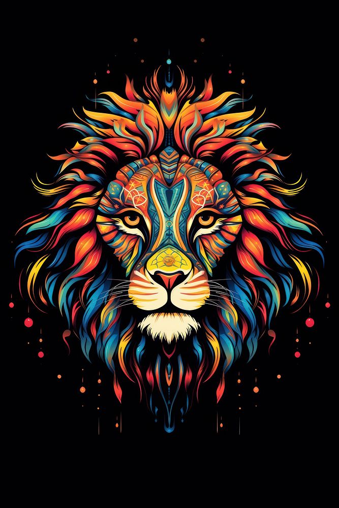 A lion art abstract graphics.