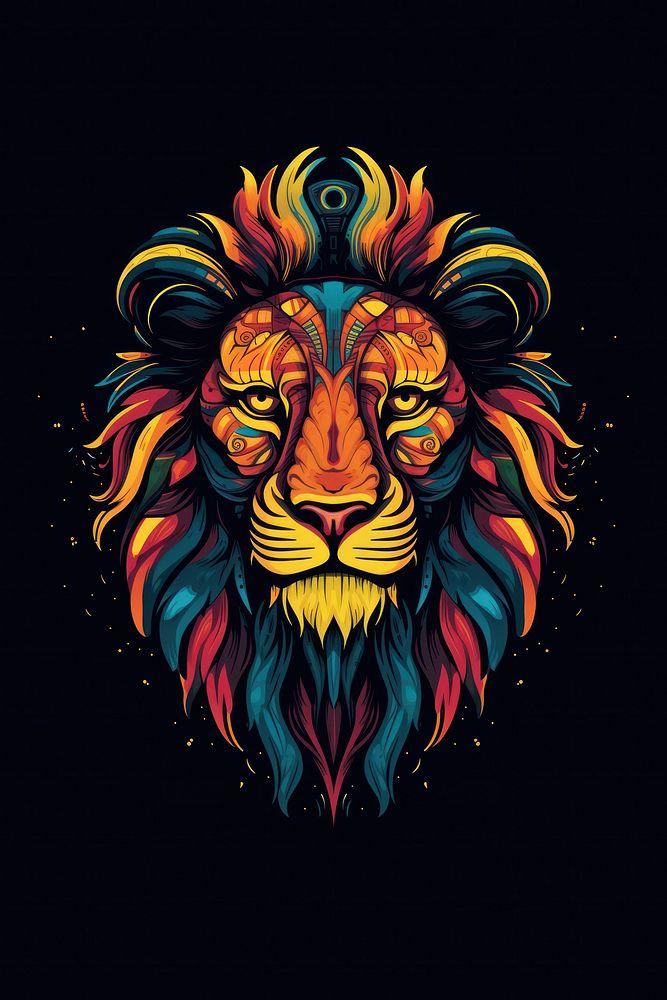 A lion art mammal representation.