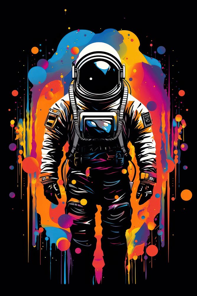 Astronaut in a space graphics adult art.