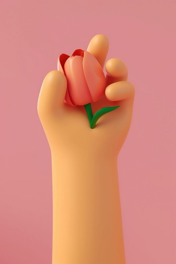 Hand holding a tulip flower creativity medication freshness.