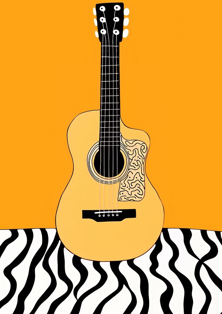 A guitar cartoon creativity pattern.
