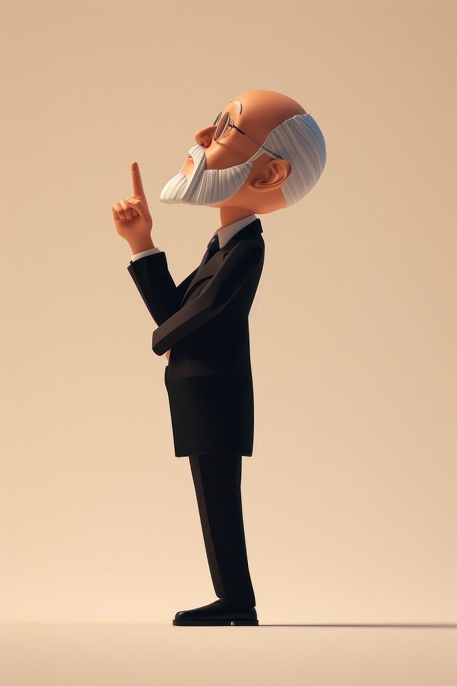 Businessman standing cartoon finger.
