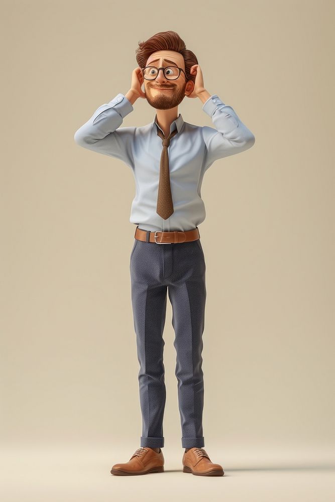 Businessman figurine standing cartoon.