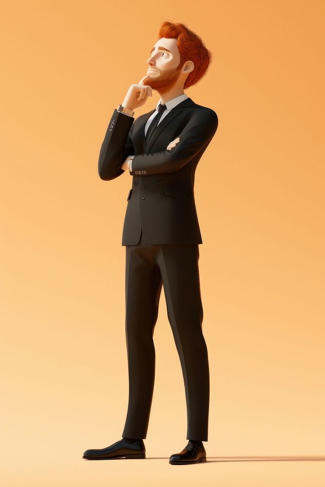 Businessman standing cartoon tuxedo.