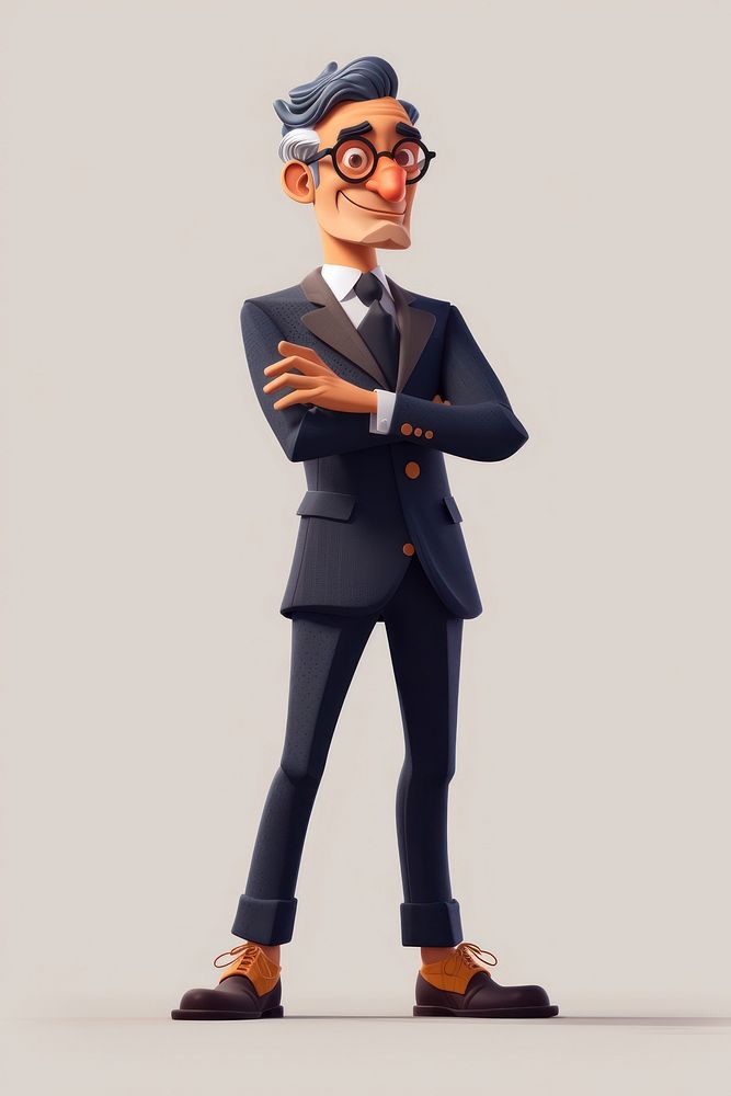 Businessman standing cartoon representation.