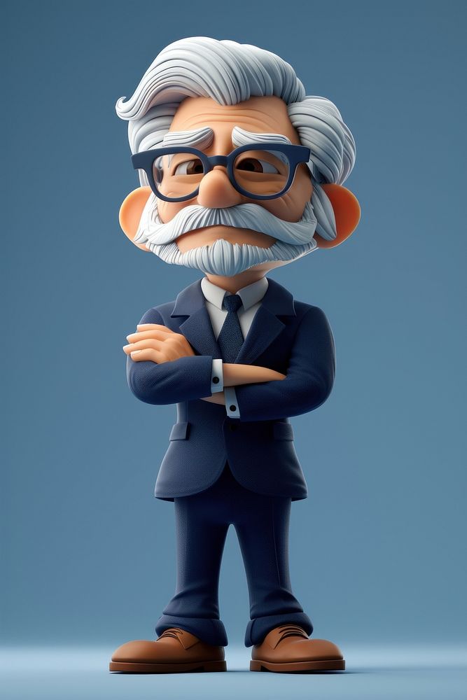 Businessman cartoon standing glasses.