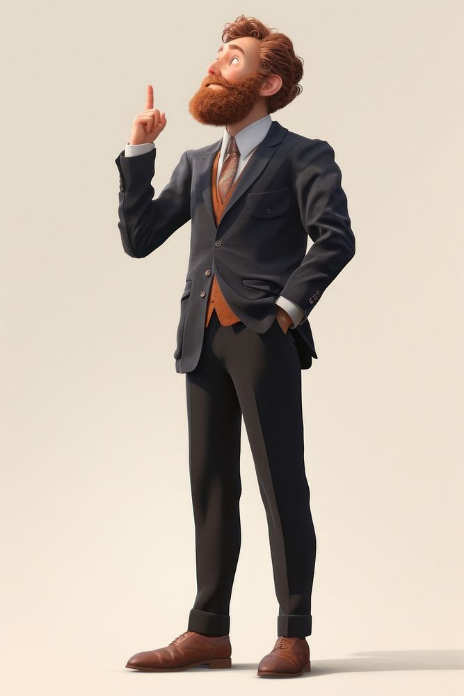 Businessman standing looking cartoon.