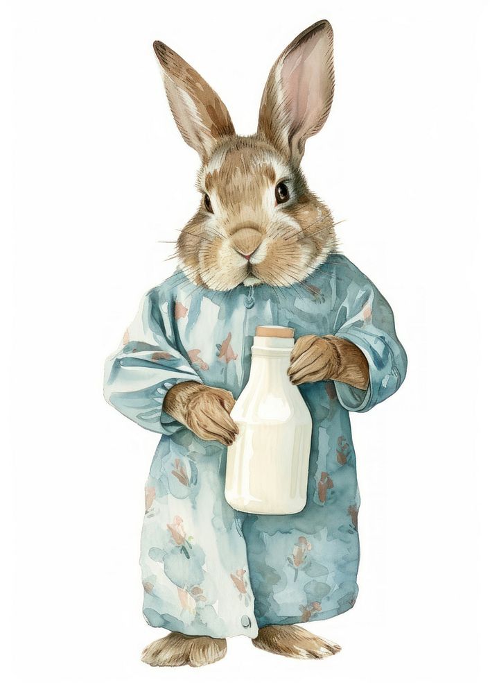 Illustration of Rabbit watercolor rodent mammal animal.