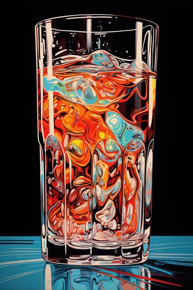 A soda glass drink art refreshment.
