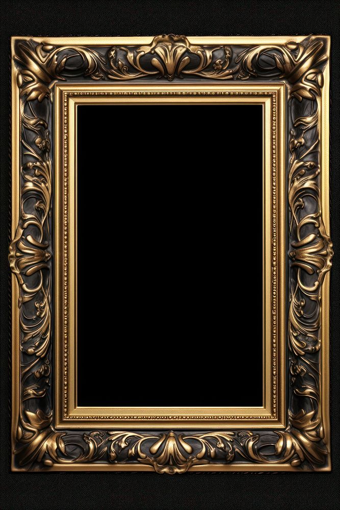 Black gold Renaissance frame backgrounds rectangle photo.