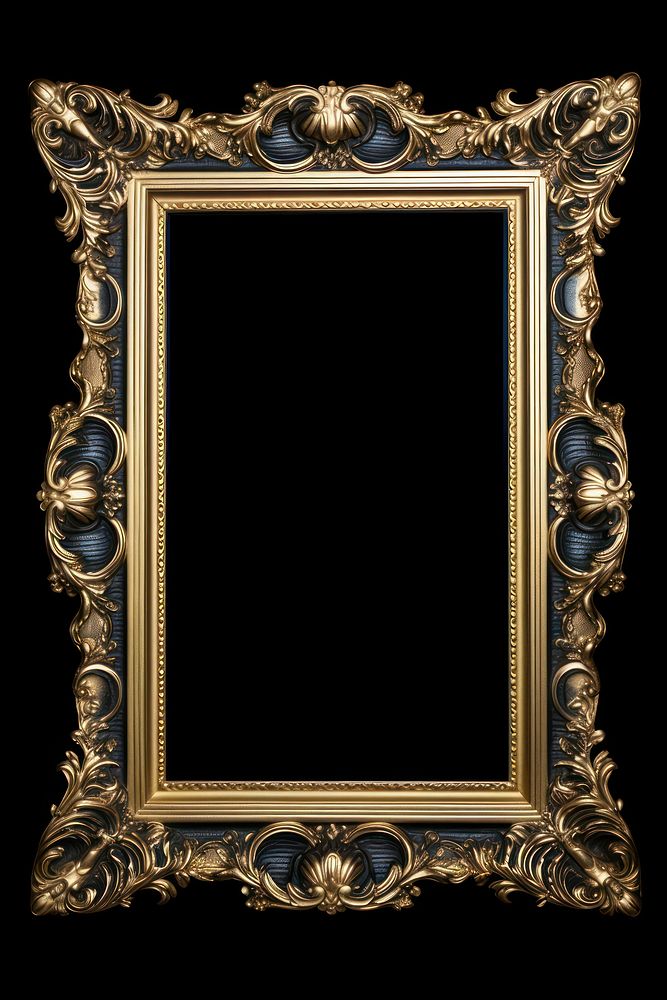 Black gold Renaissance frame rectangle photo architecture.