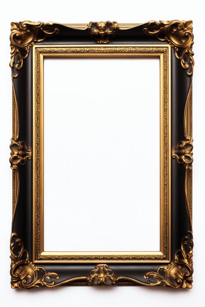 Black gold Renaissance frame rectangle mirror photo.