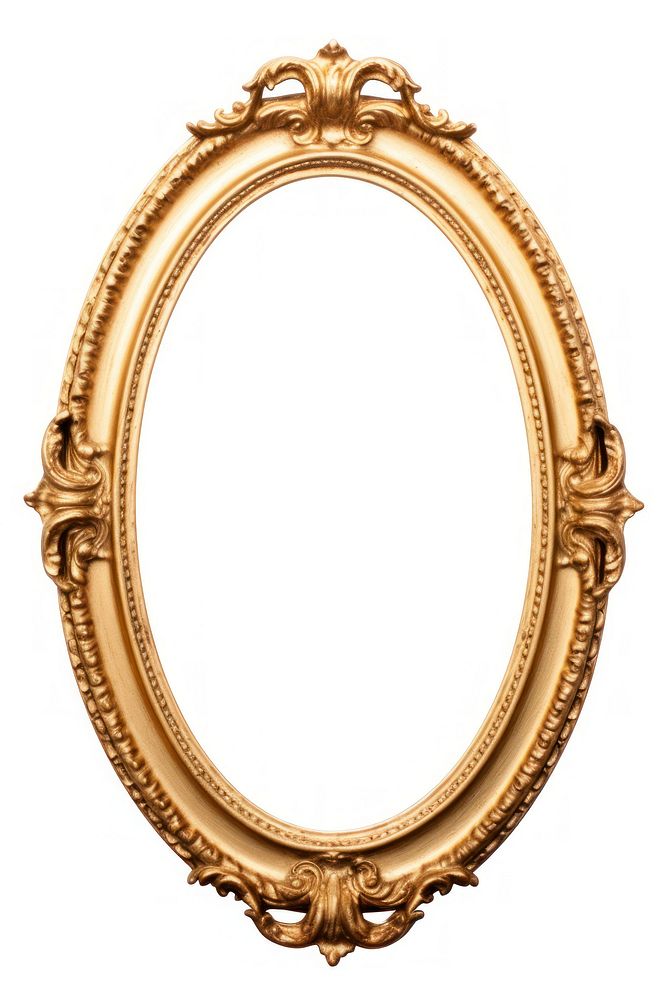 Oval gold frame vintage jewelry photo oval.