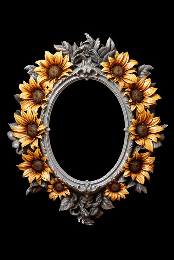 Grey sunflower ceramic oval Renaissance frame vintage jewelry photo photography.