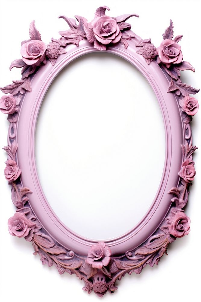 Rose oval Renaissance frame mirror flower photo.