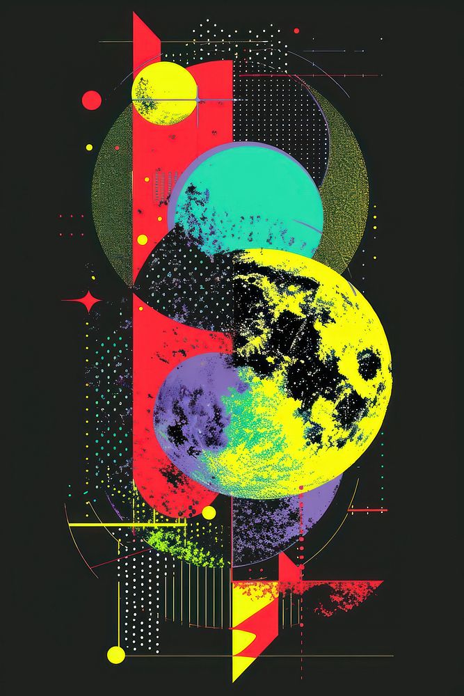 Moon art abstract graphics.