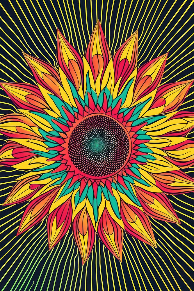 Sunflower art abstract graphics.