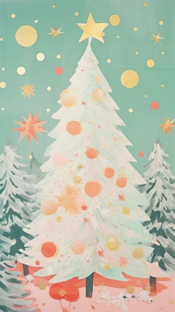 Christmas tree art celebration backgrounds.