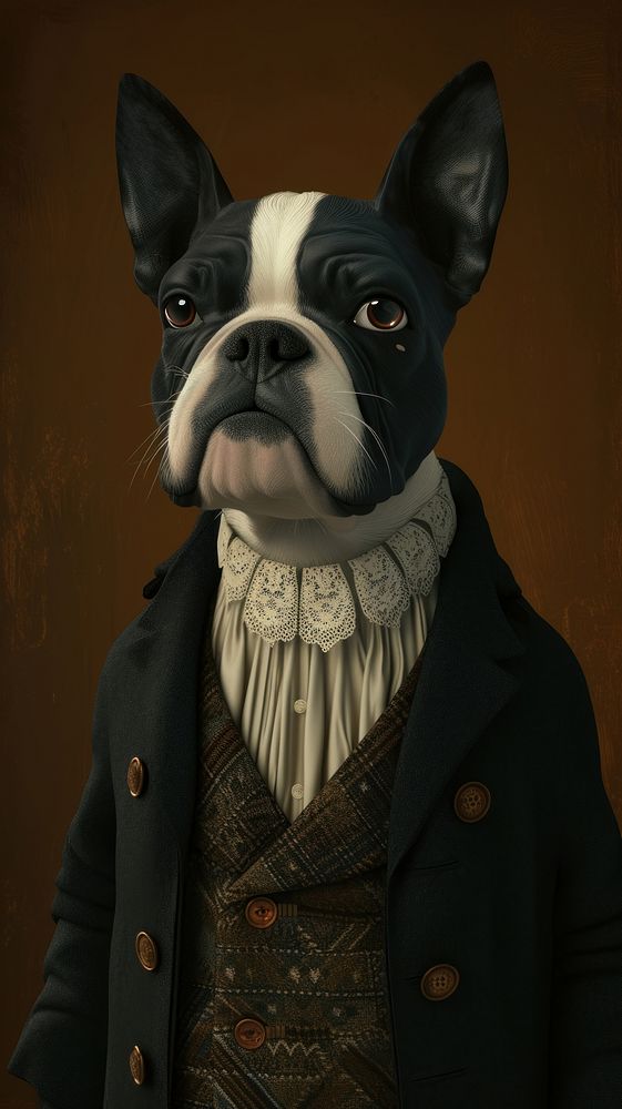 Portrait animal dog bulldog.