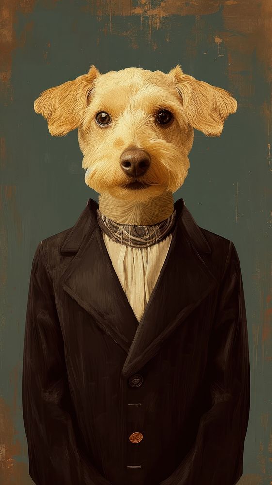 Portrait animal dog painting.