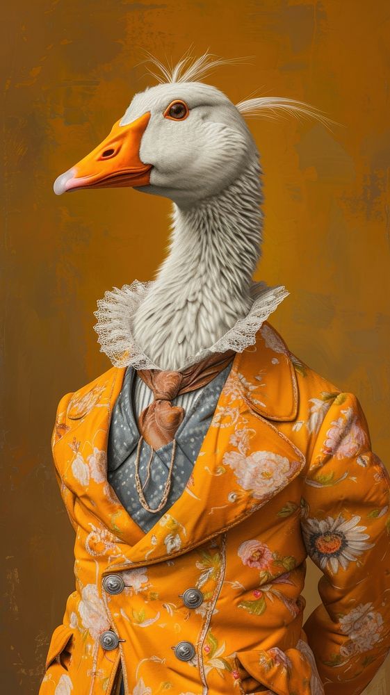Animal goose portrait dress.