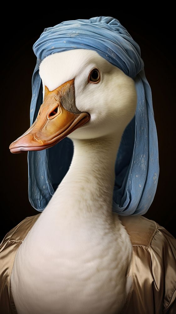 Animal goose portrait costume.