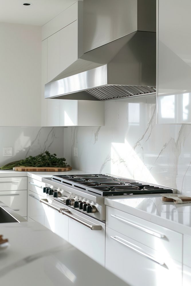 Modern white kitchen steel kitchen | Free Photo - rawpixel