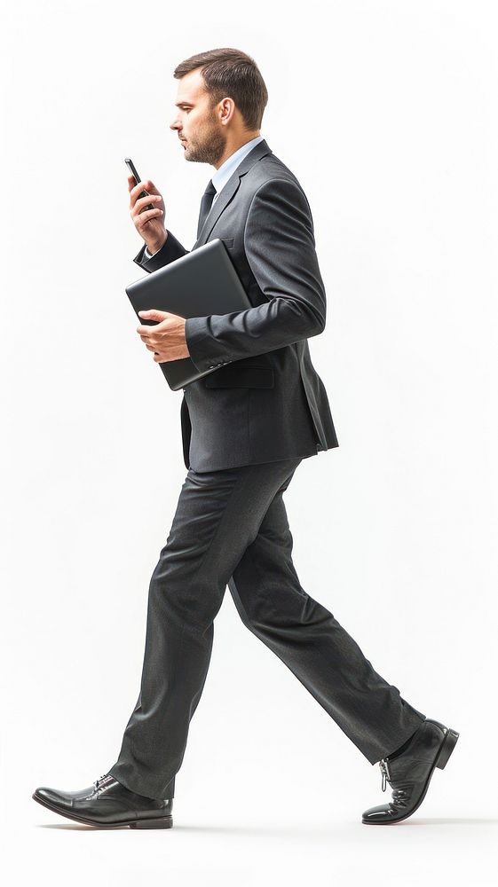 Business man walking footwear standing portrait.