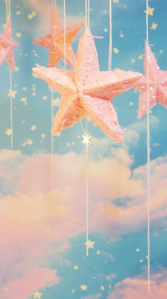 Star with natural art backgrounds decoration.