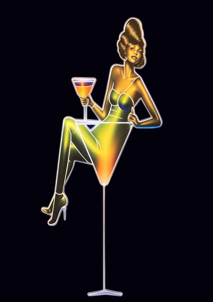 Woman sitting on a cocktail glass martini drink adult.