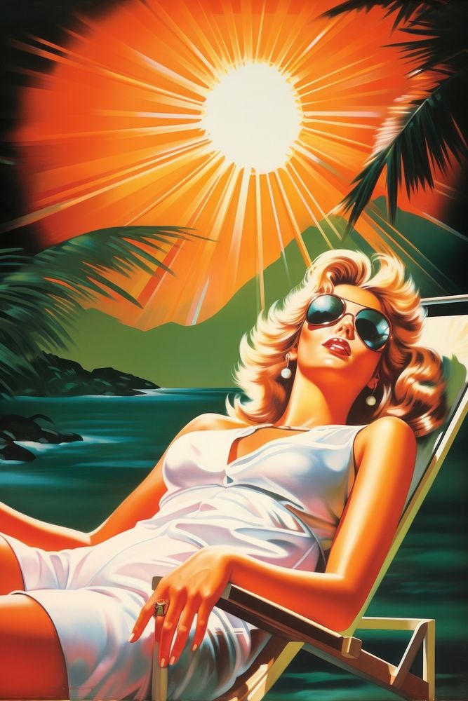 Girl sunbathing on the beach sunglasses outdoors summer.