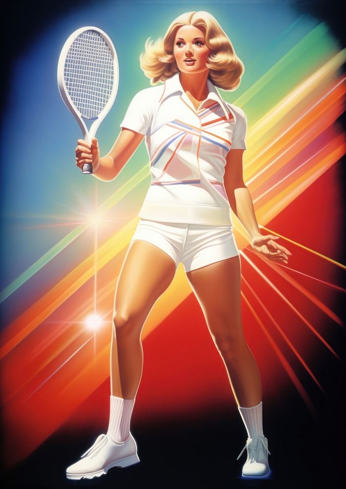 Woman wearing white shorts sportwear sports tennis racket.