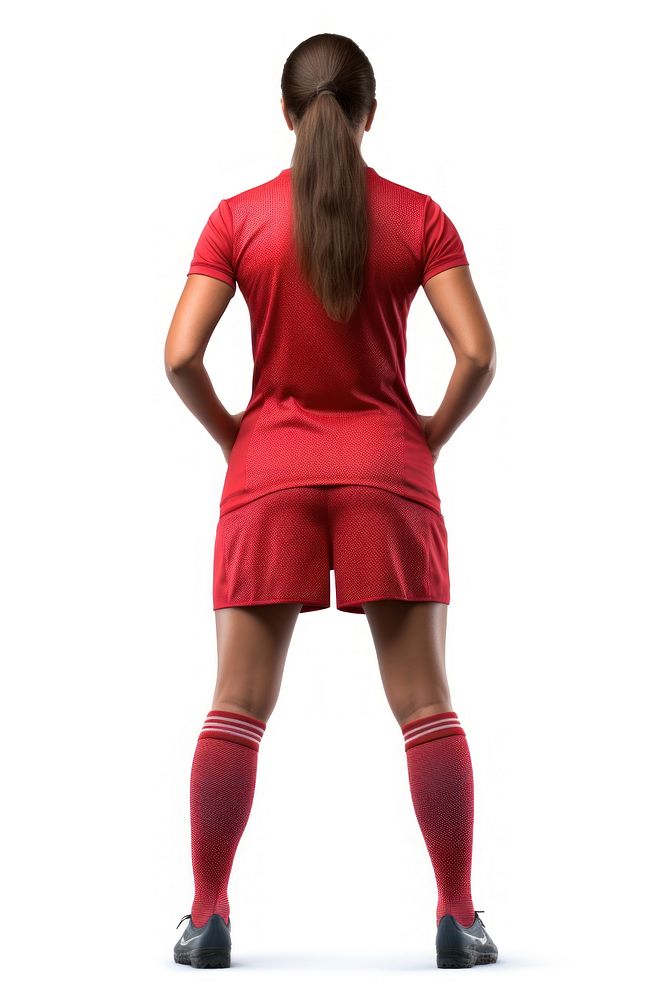 Standing t-shirt soccer player.