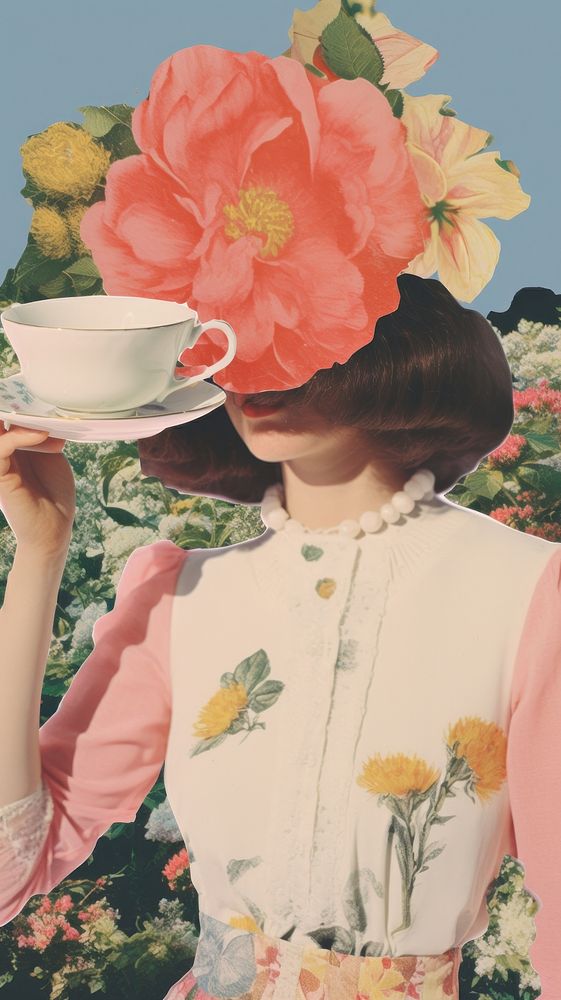 Tea portrait saucer flower.