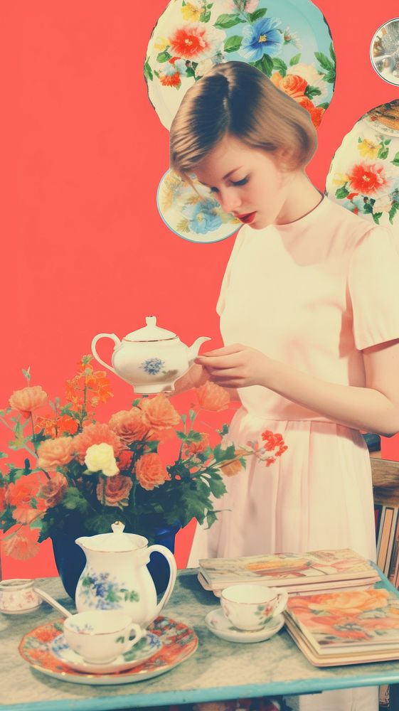 Tea saucer teapot flower.