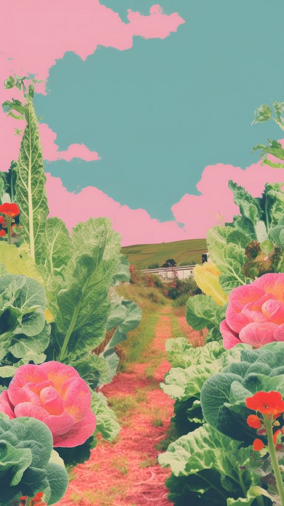 Vegetable farm outdoors painting nature.