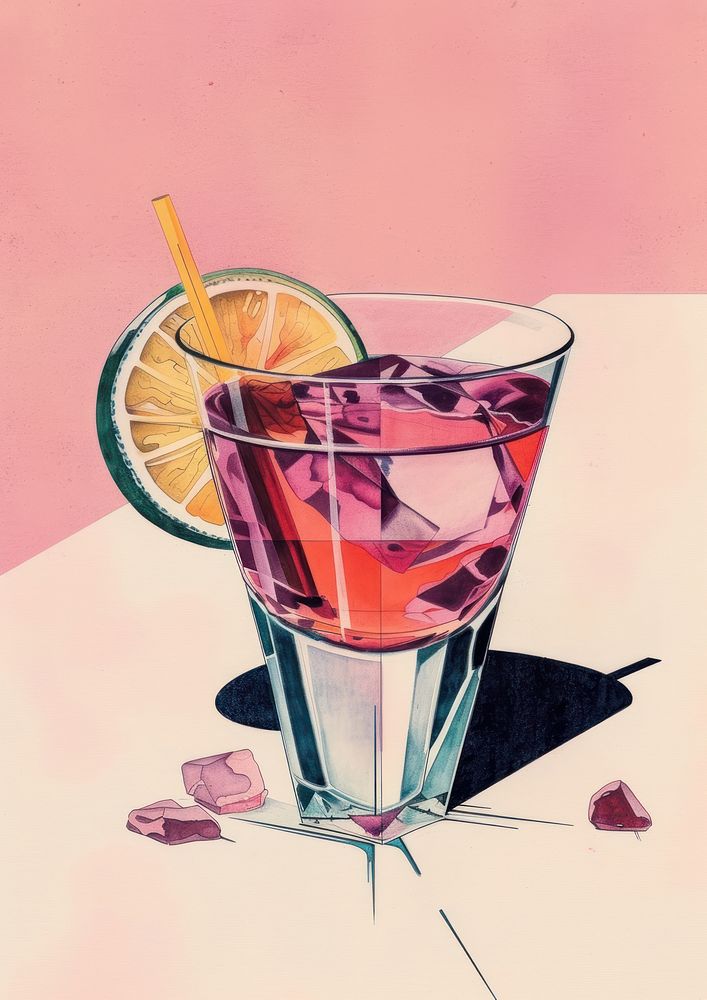 A fancy cocktail drink cosmopolitan refreshment.