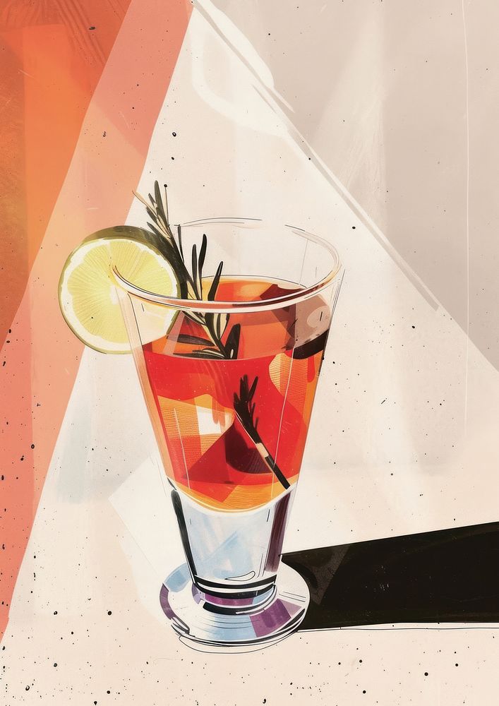 A fancy cocktail drink fruit glass.