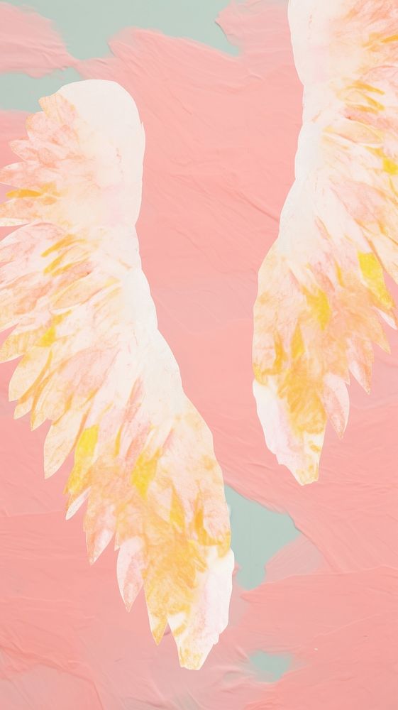 Angel wings painting petal art.