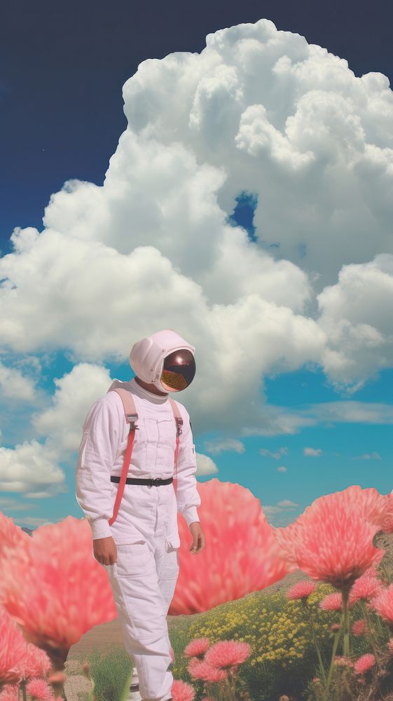 Astronaut cloud outdoors standing.